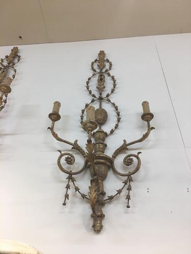 1940s English set of three sconces