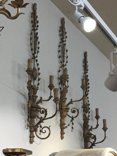 1940s English set of three sconces