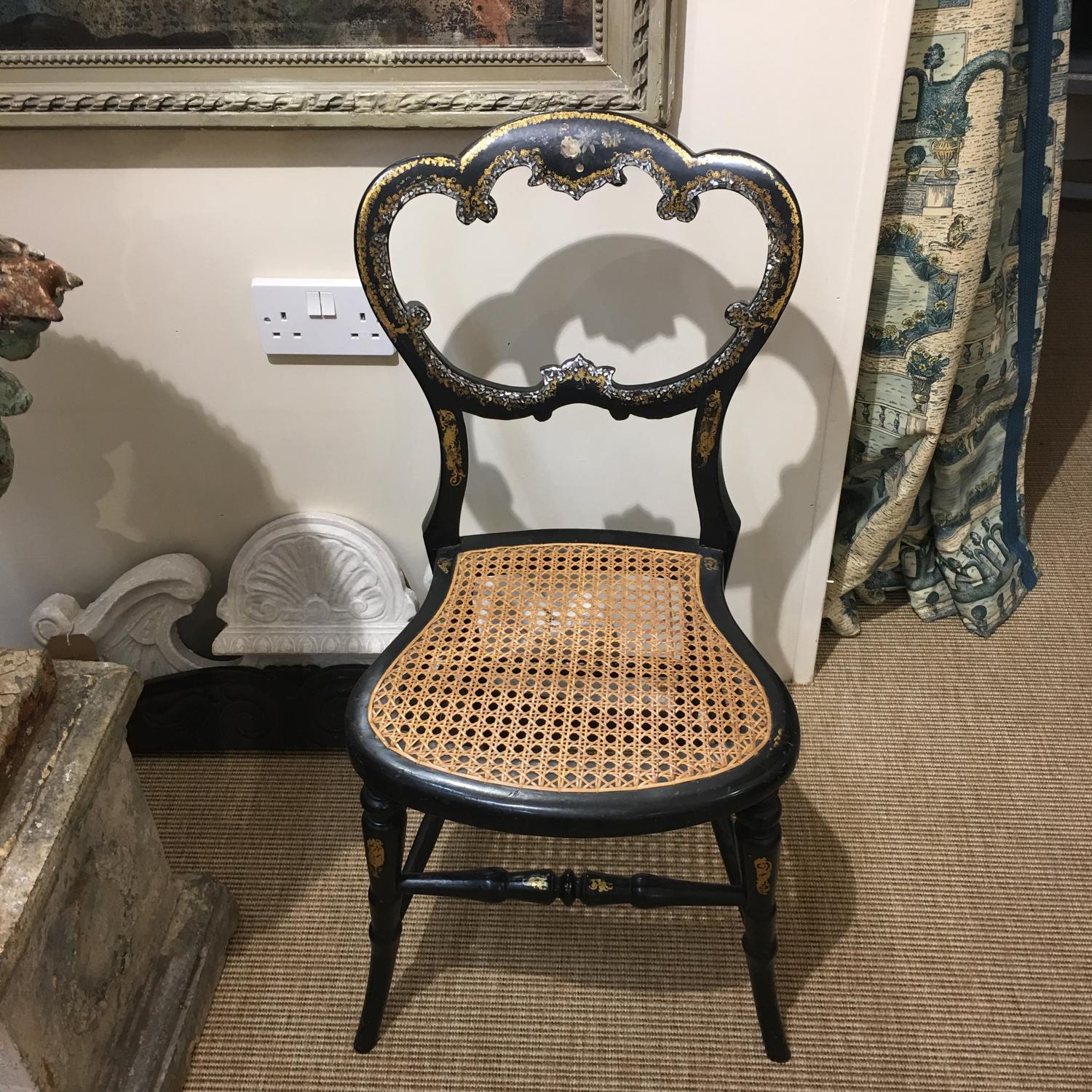 Antique victorian chair with mother of pearl inlay