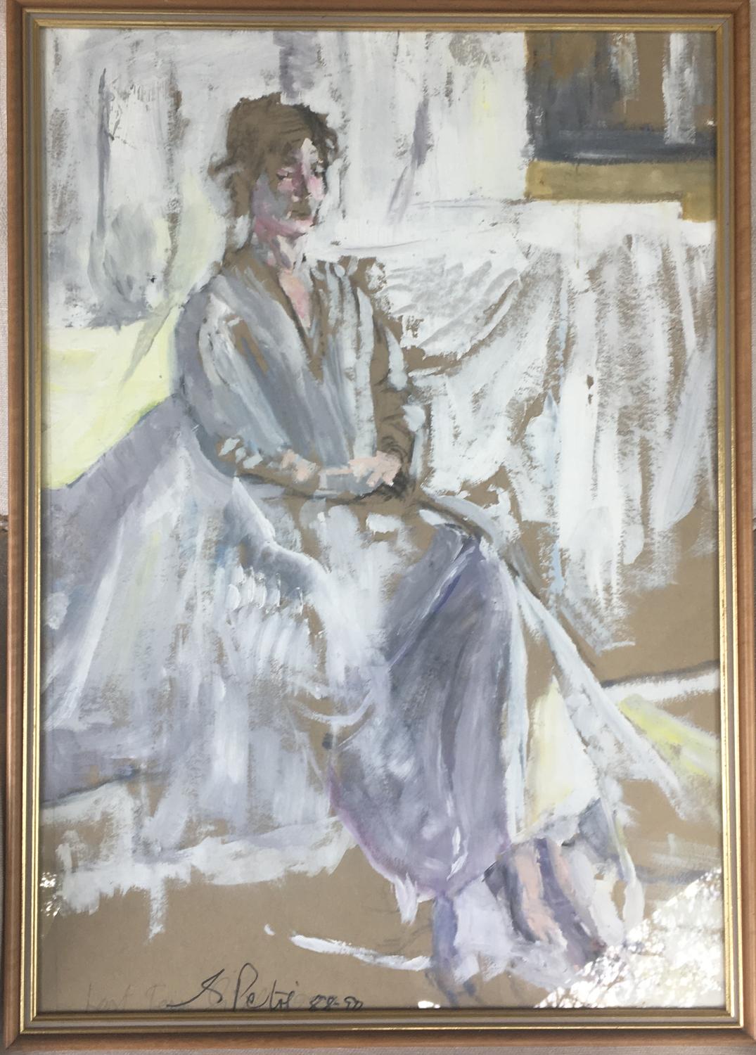 Framed watercolour of distinguished lady by George Petri