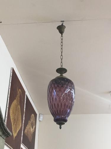 French purple glass ceiling light