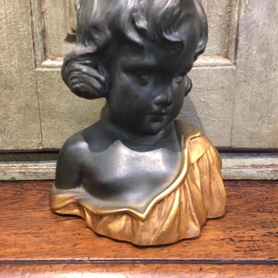 1930s chalkware bust of child