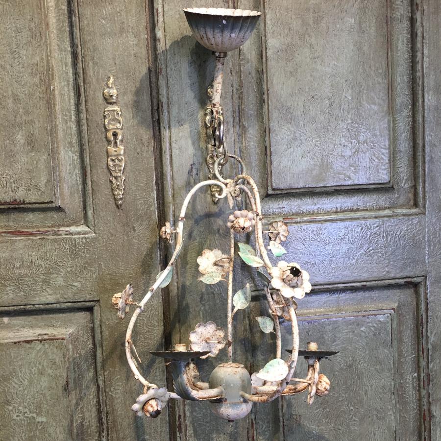 Vintage French tole chandelier