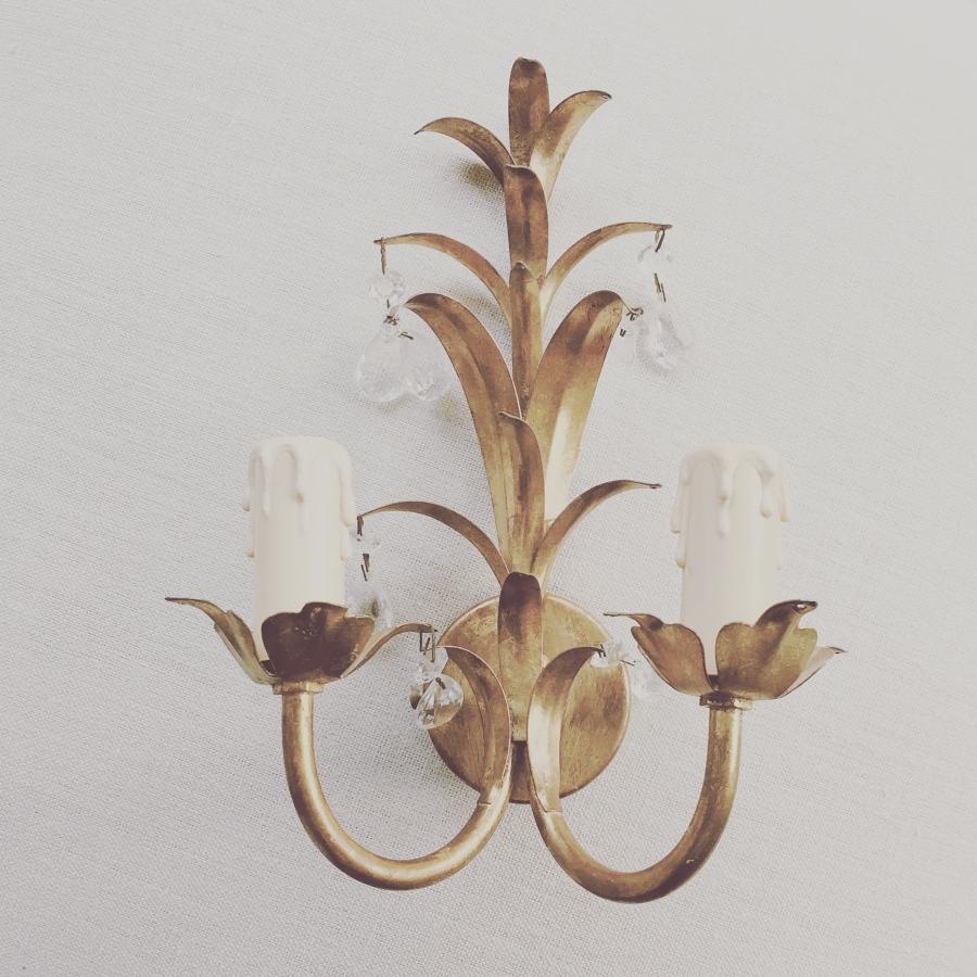 French tole wall light