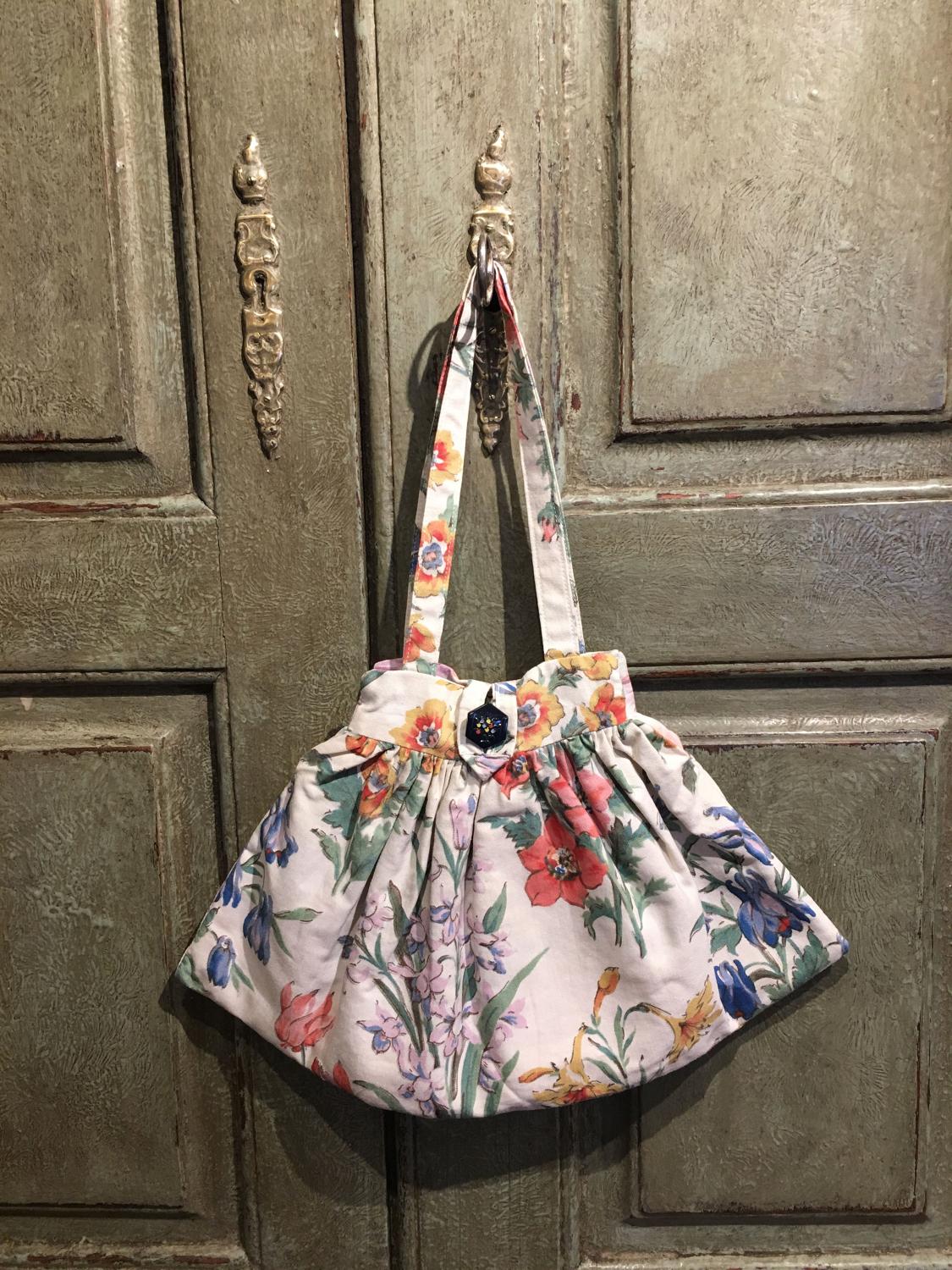 Vintage fabric handbag handcrafted by Niki Fretwell