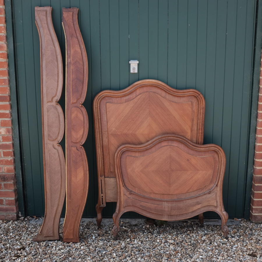 Vintage French cherry wood single bed frame