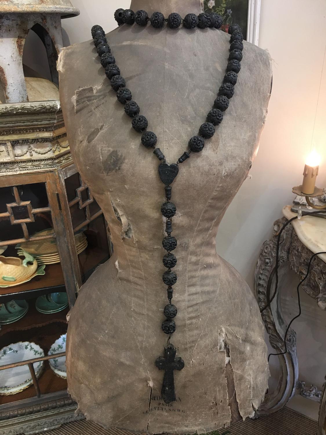 1880's French priest's wooden rosary beads