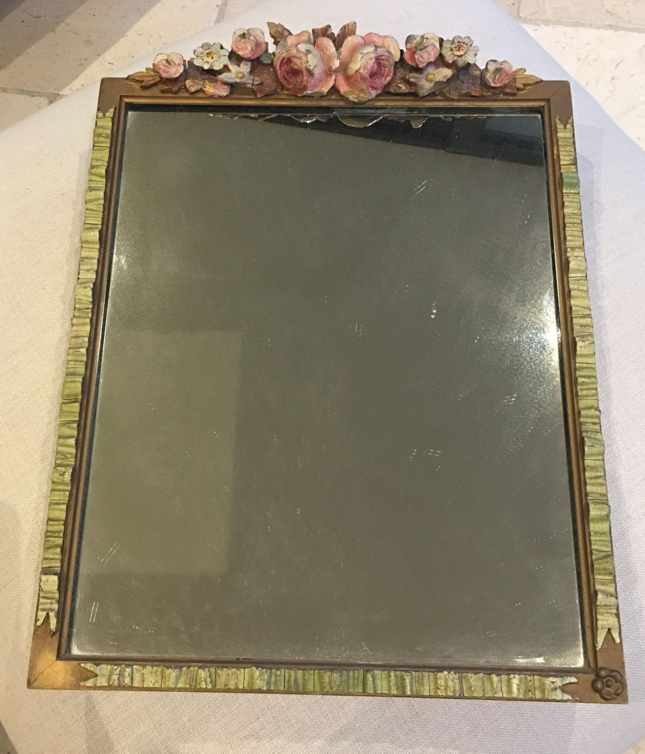 Decorative 1950s barbola mirror