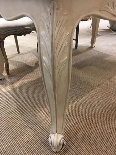 French oak topped extendable table with painted base
