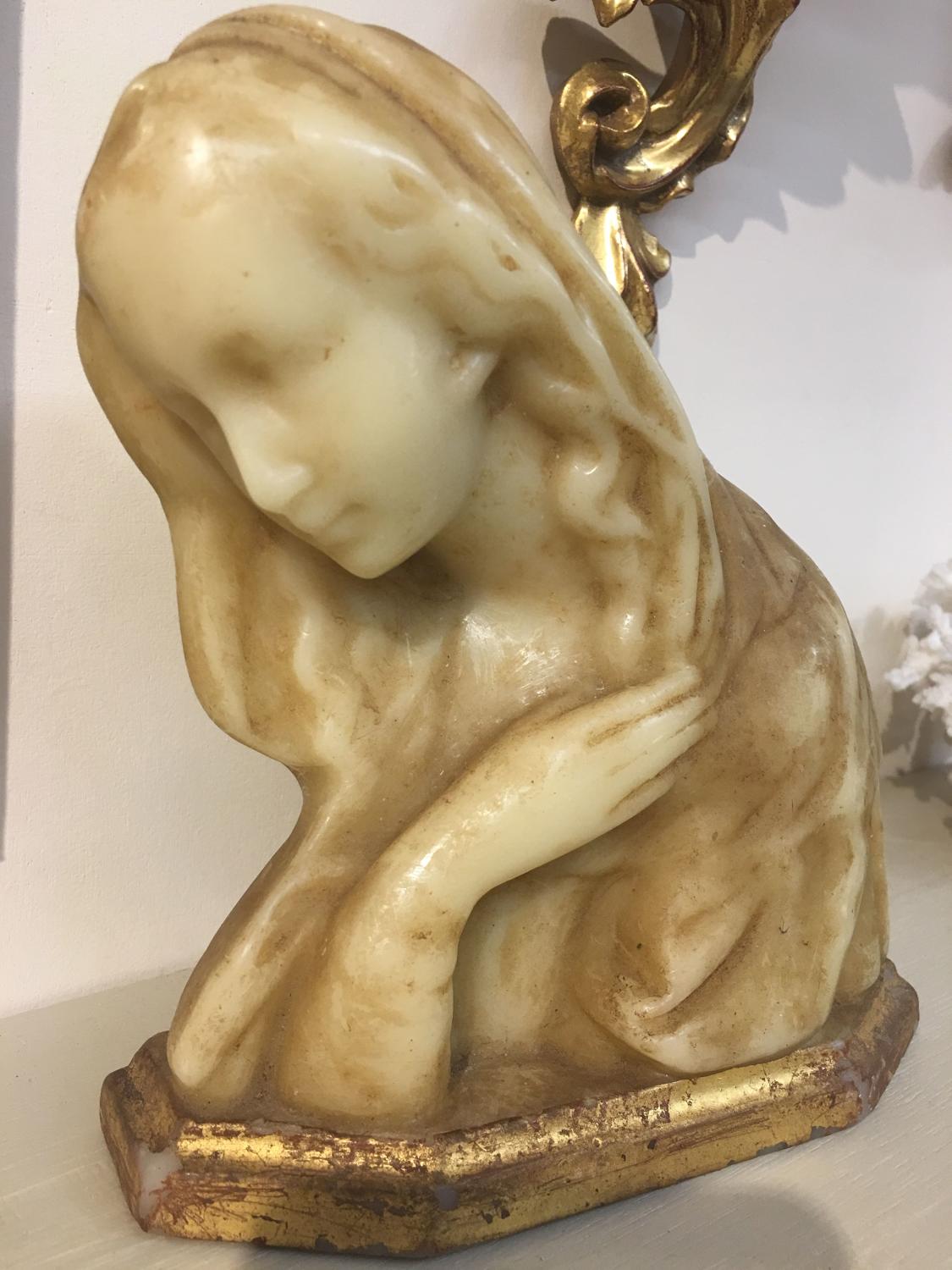 19th Century French wax bust of Madonna