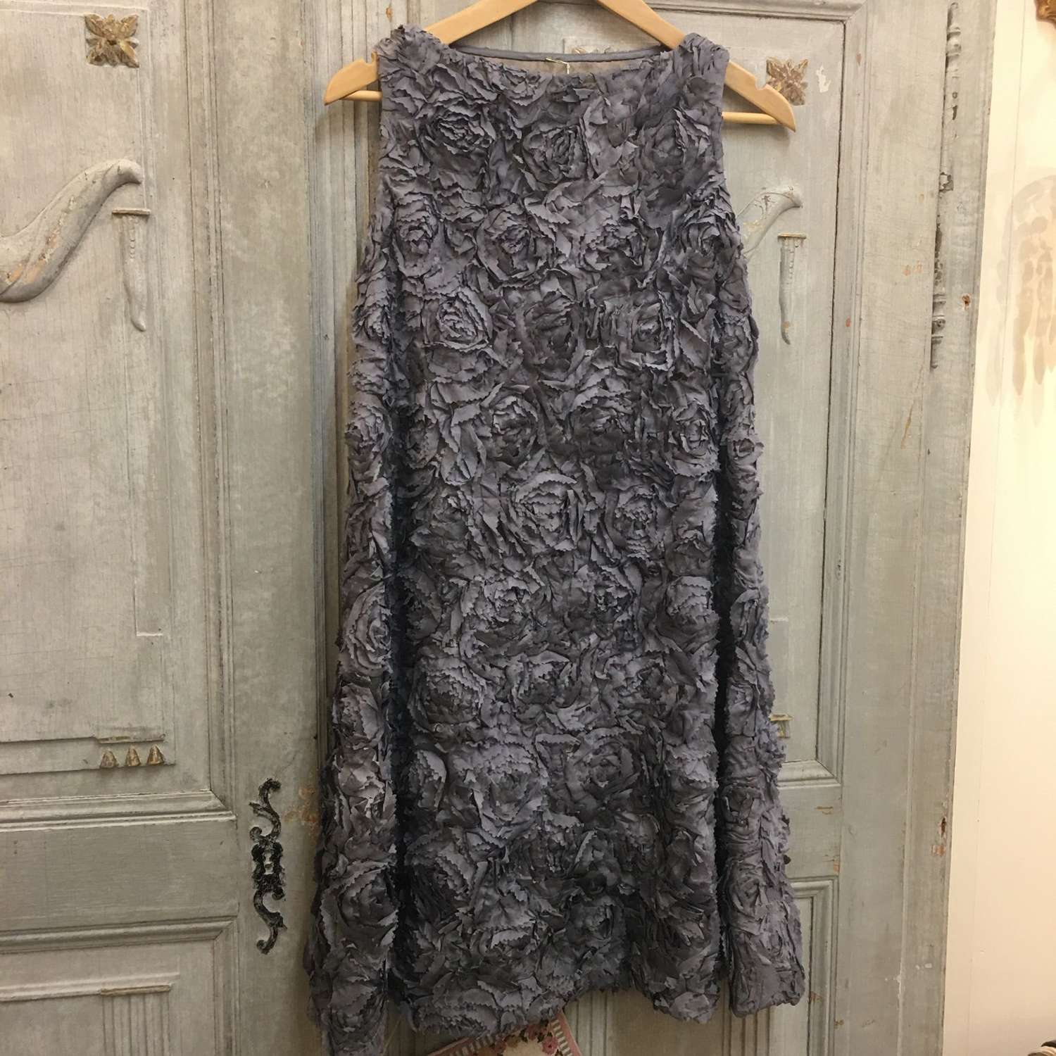 Grey lined silk dress size 10-12 (UK sizing)