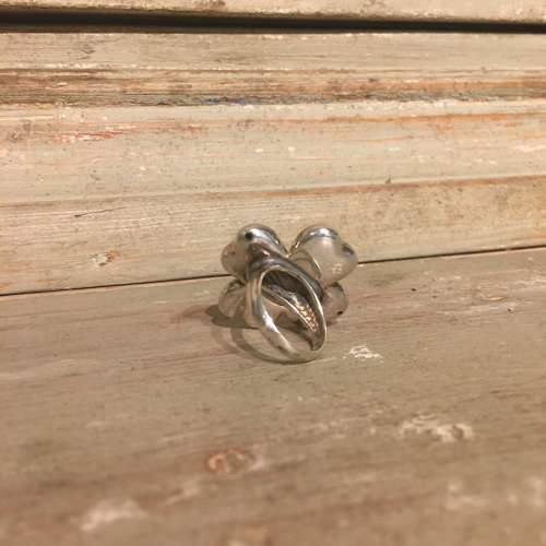 Four leaf clover silver ring