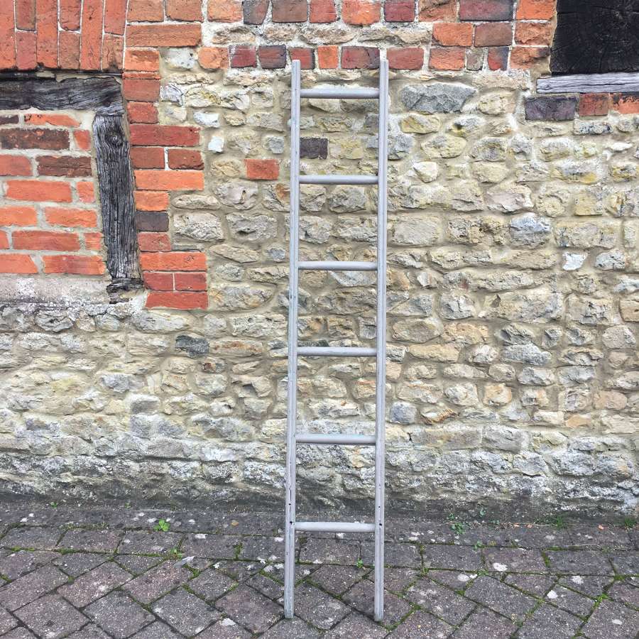 Vintage dark grey painted ladder