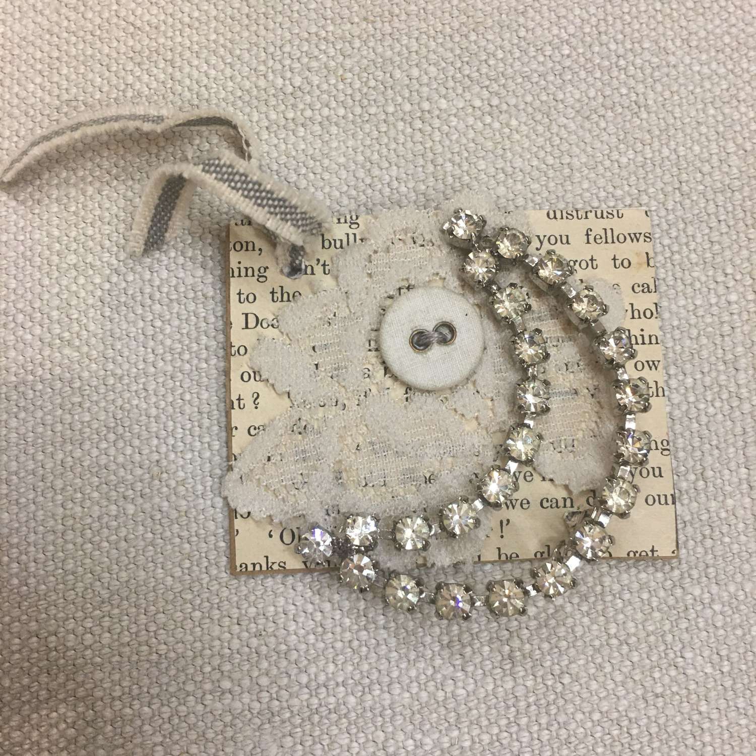 Vintage paste crescent brooch