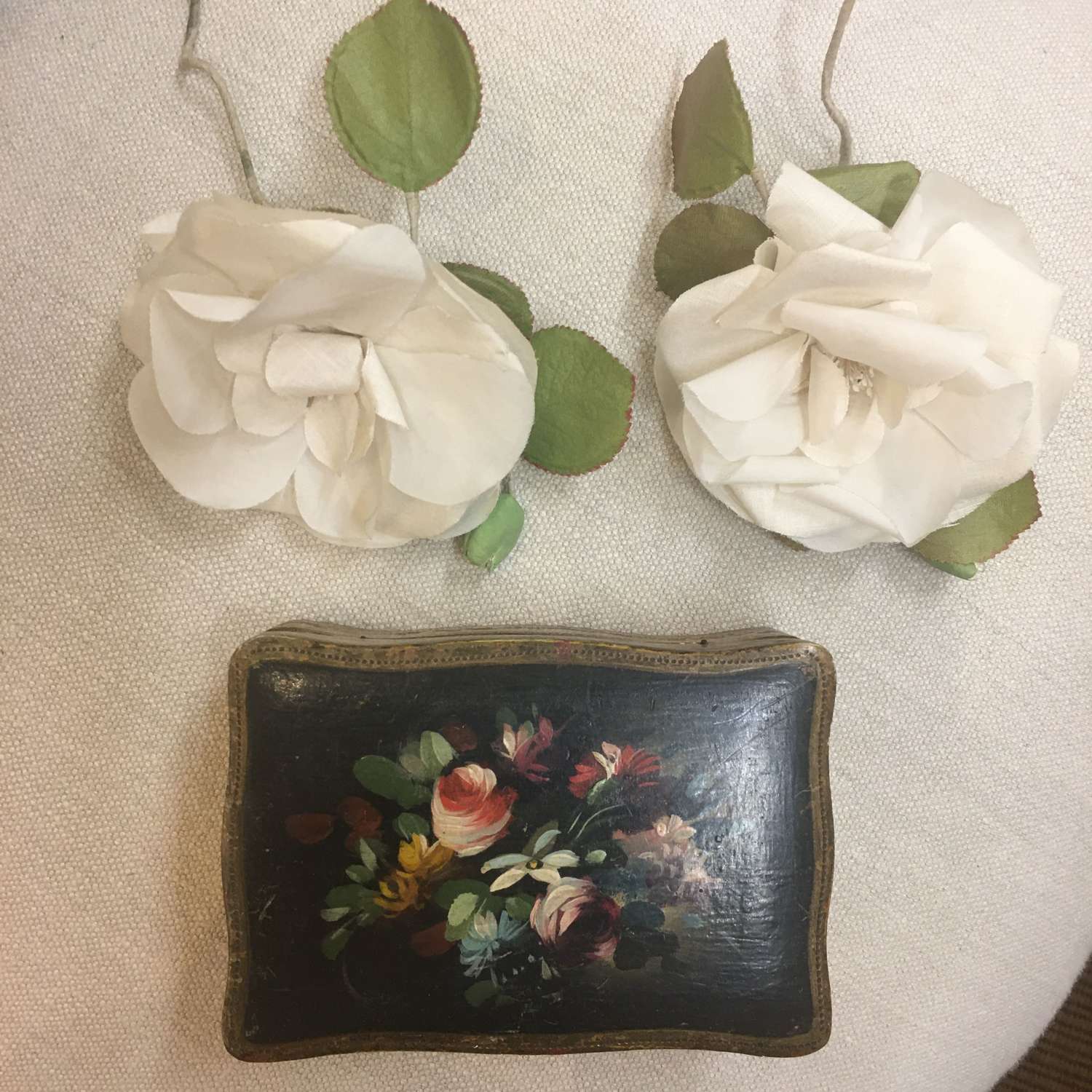 Vintage white millinery rose