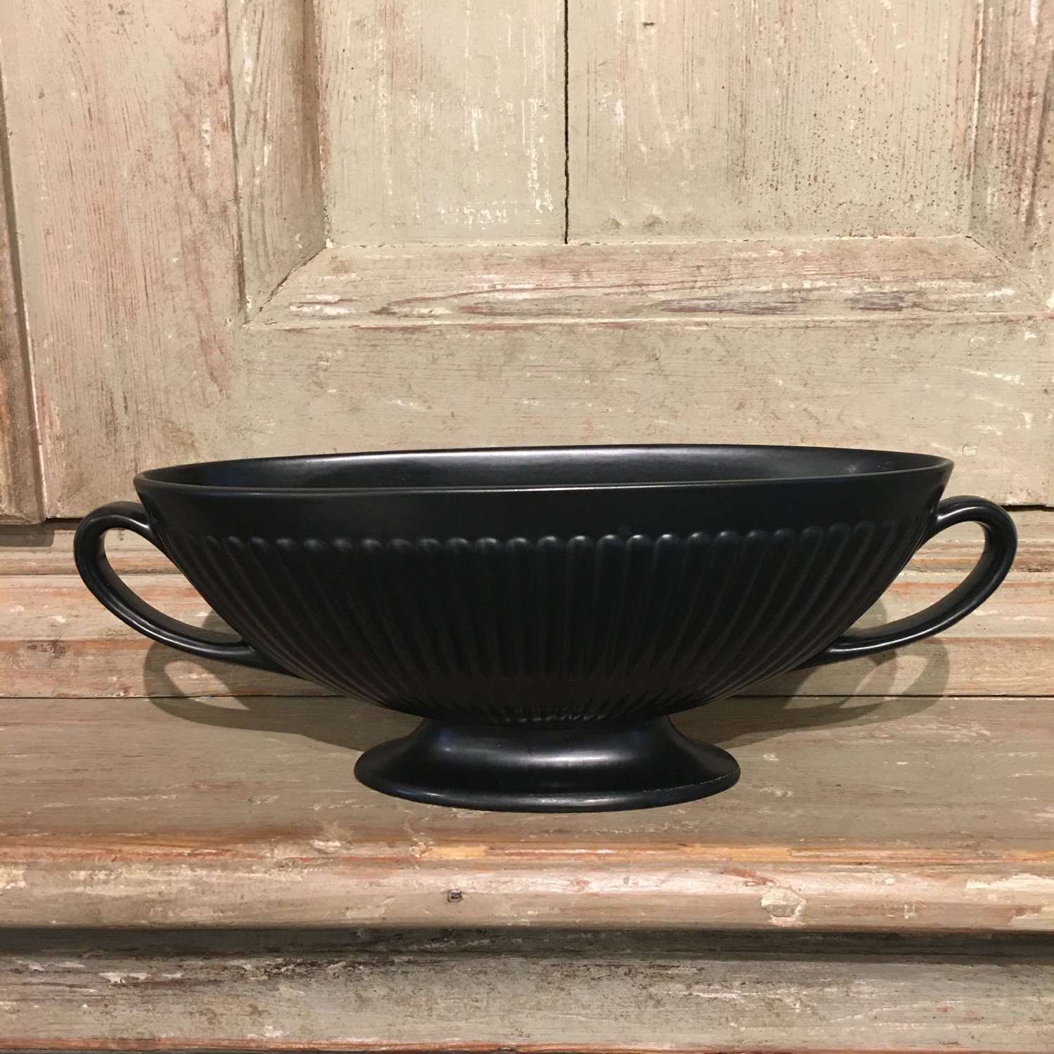 Vintage black Wedgwood urn
