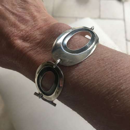 Handcrafted solid silver bracelet
