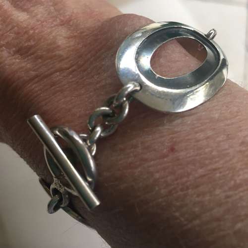 Handcrafted solid silver bracelet