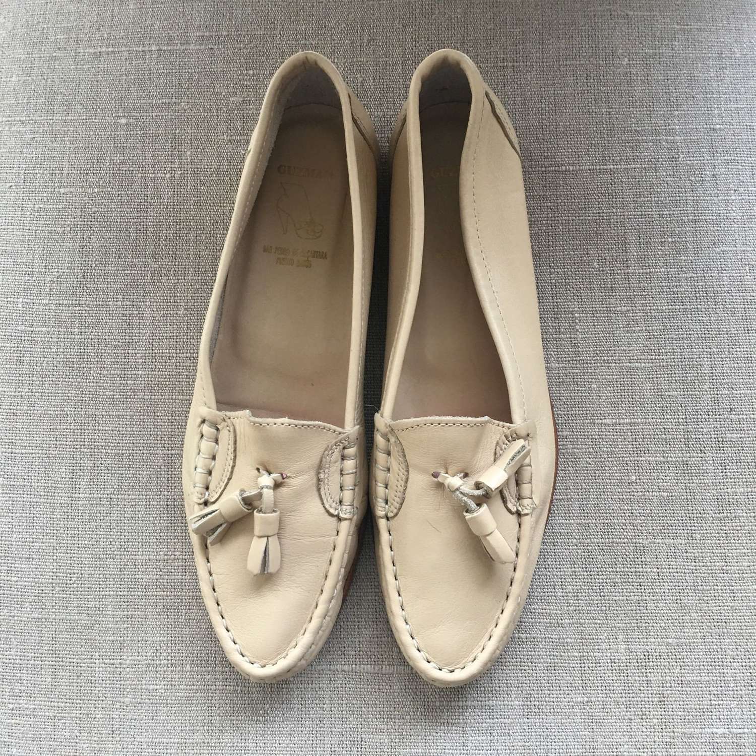 Sand coloured soft leather loafers size UK 6/39 as new