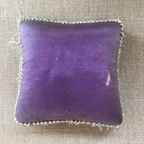 Antique velvet & silk beaded pincushion