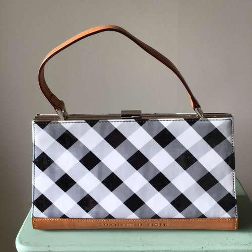 Tommy Hilfiger black and white check handbag
