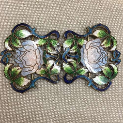 Vintage enamel gilt buckle