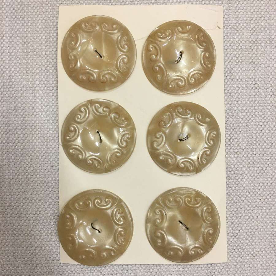 Vintage celluloid buttons in cream/beige
