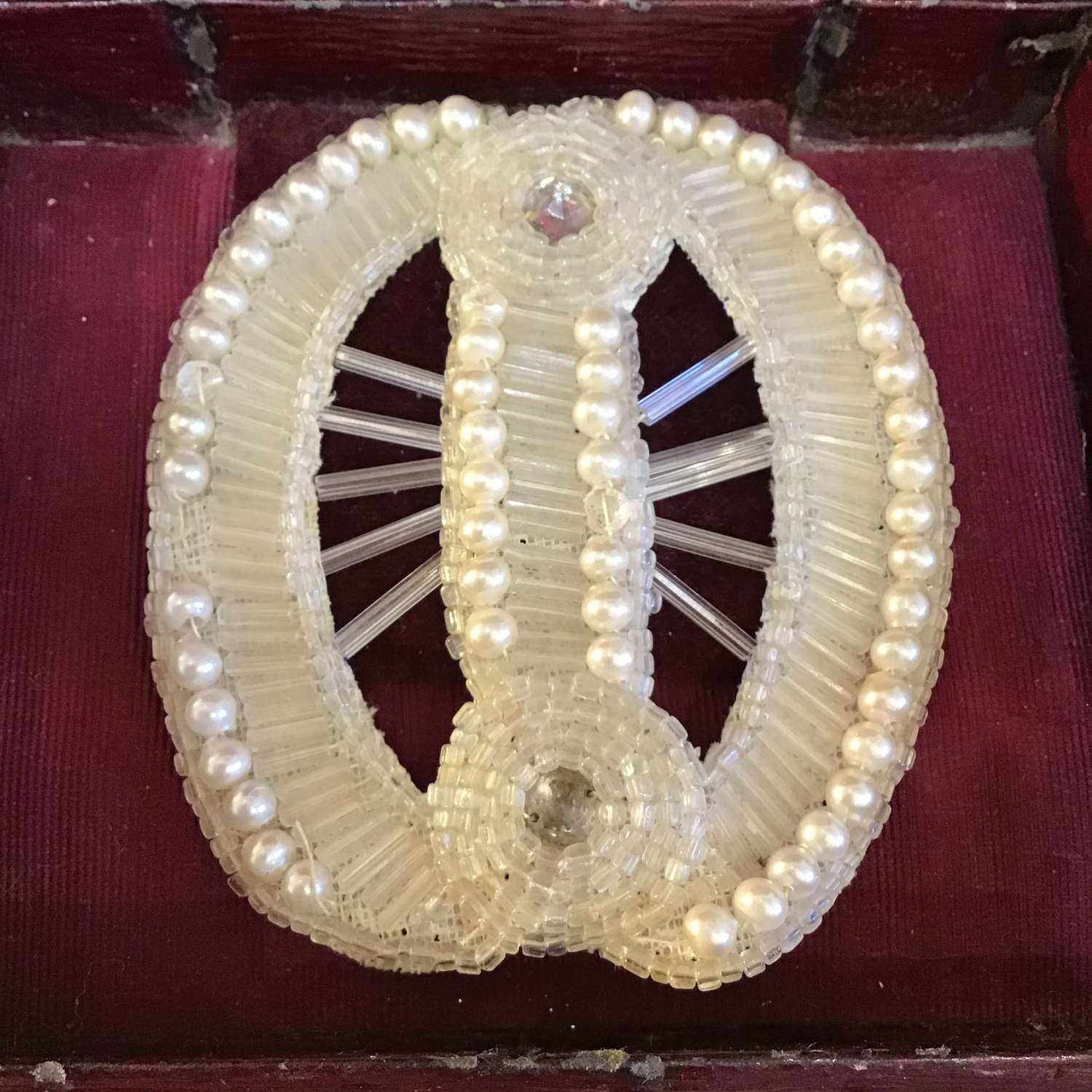 1920s pearl and beaded dress ornament