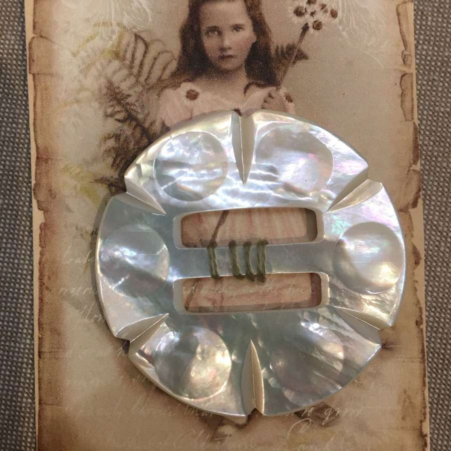 Antique mother of pearl buckle 5cm diameter