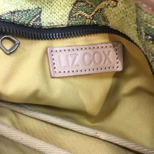 Liz Cox sunflower shoulder bag with leather trims
