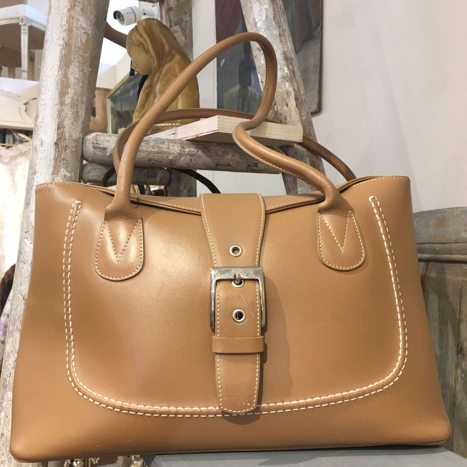 Francoise  camel Leather handbag by Carvela