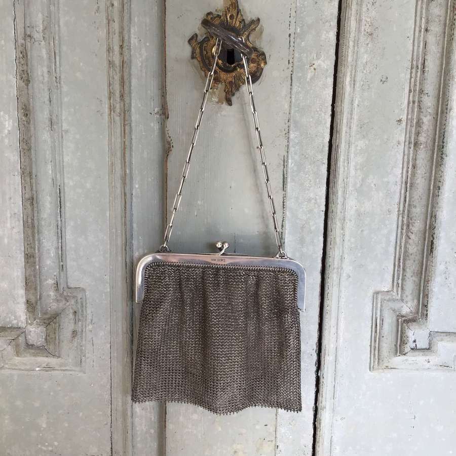 Silver chain mail bag by Gourdel & Vale 1915
