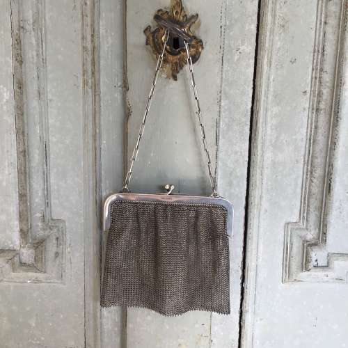 Silver chain mail bag by Gourdel & Vale 1915