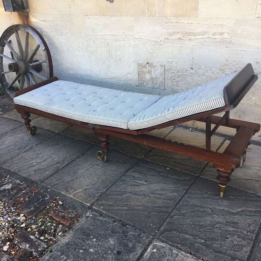 Mahogany campaign bed c1870