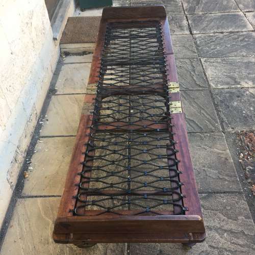 Mahogany campaign bed c1870