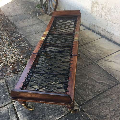 Mahogany campaign bed c1870
