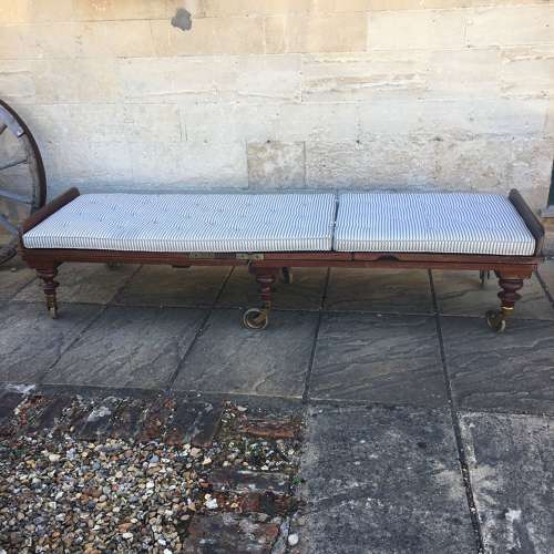 Mahogany campaign bed c1870