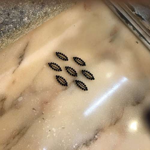 Tiny antique French jet buckles