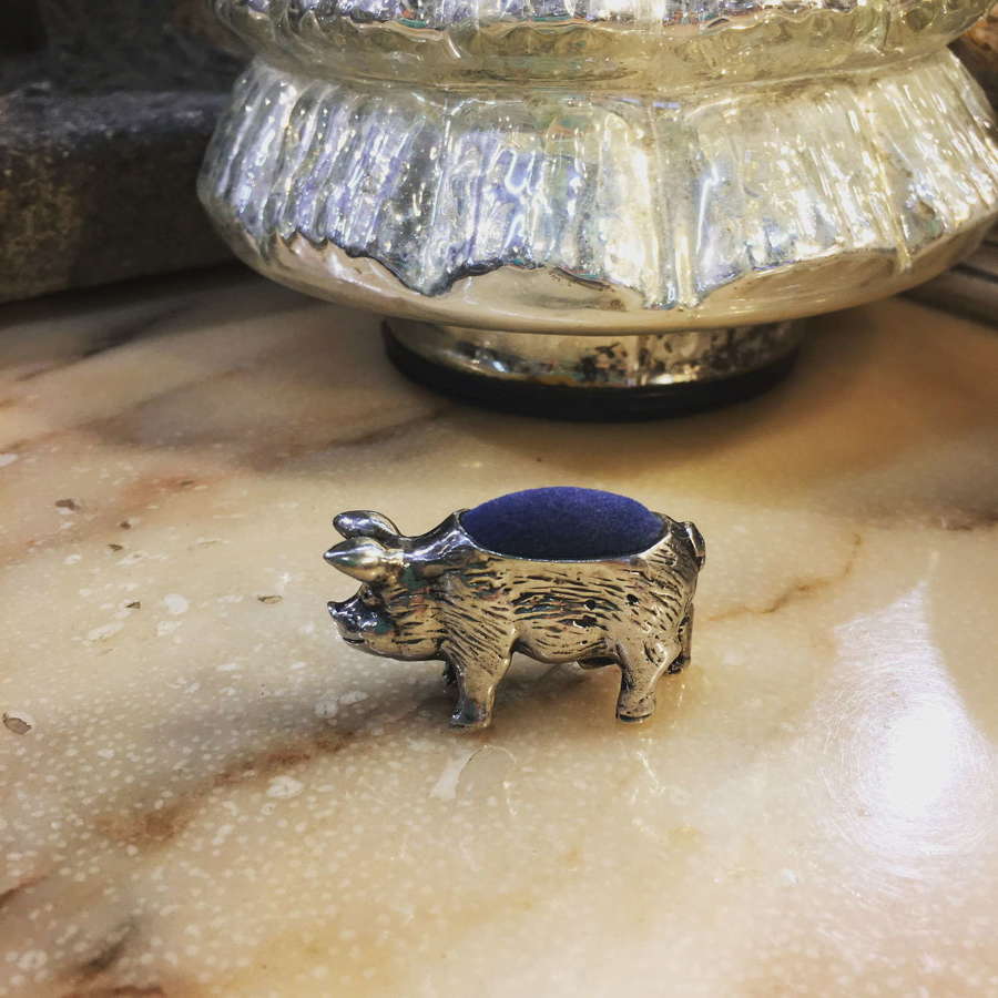 925 Silver pig pincushion