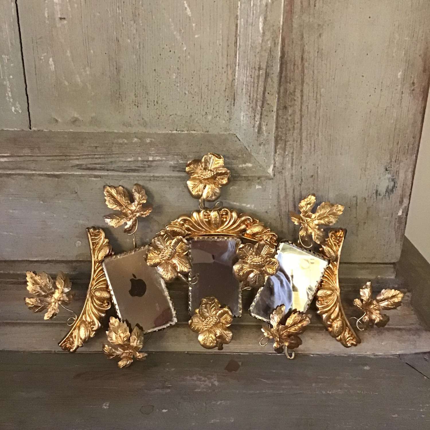 Antique decorative mirrored piece from a French marriage dome