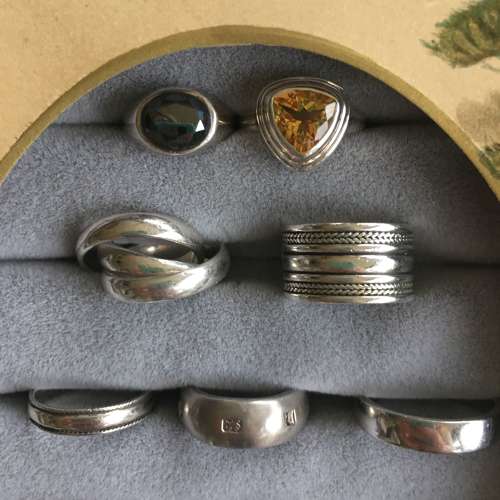 Jewellery Flatlay 18 - Silver rings