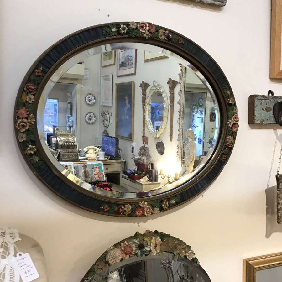 1930s oval Barbola mirror