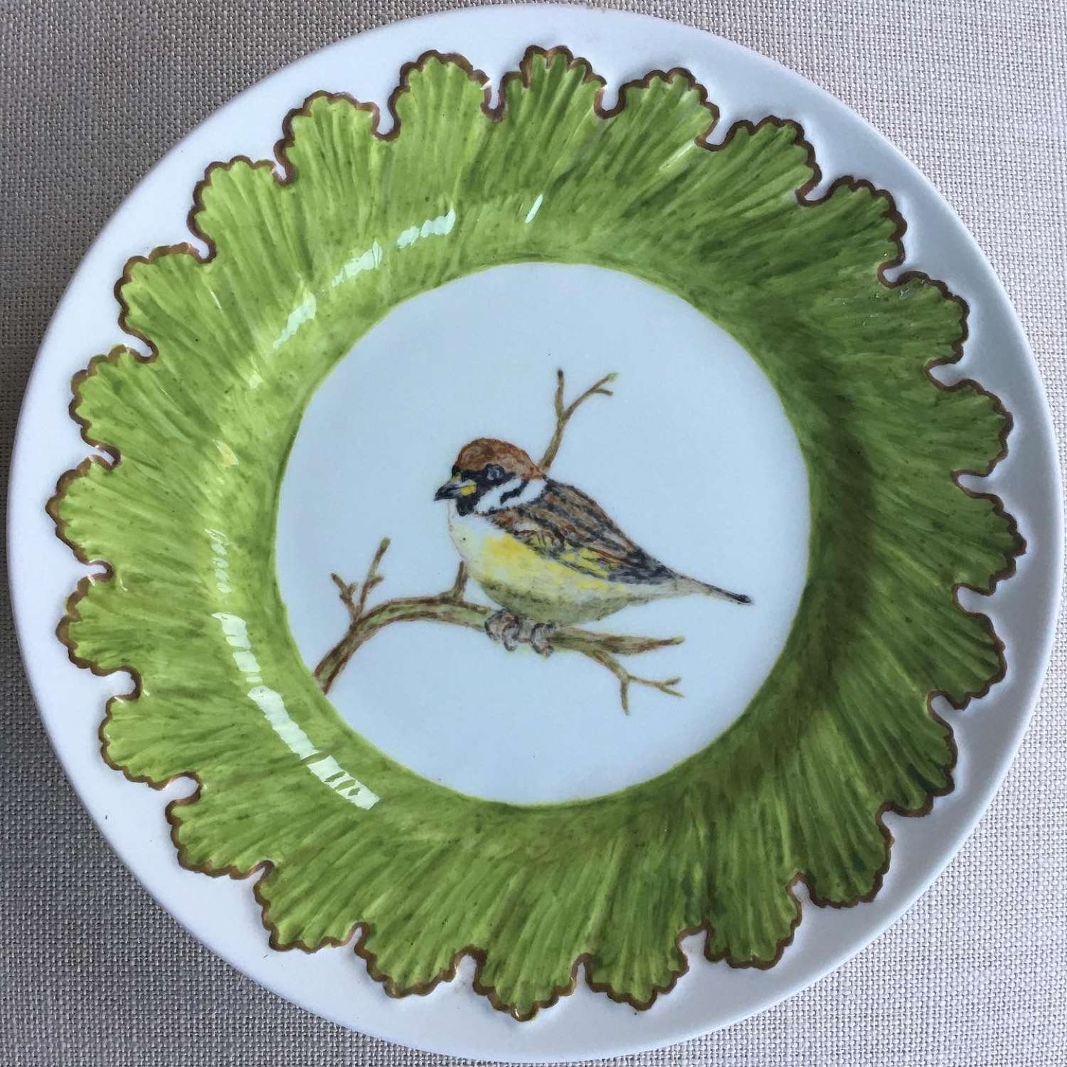 Decorative hand painted bird plate