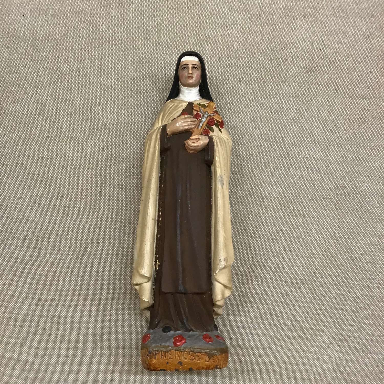 Vintage chalk ware St Therese statue