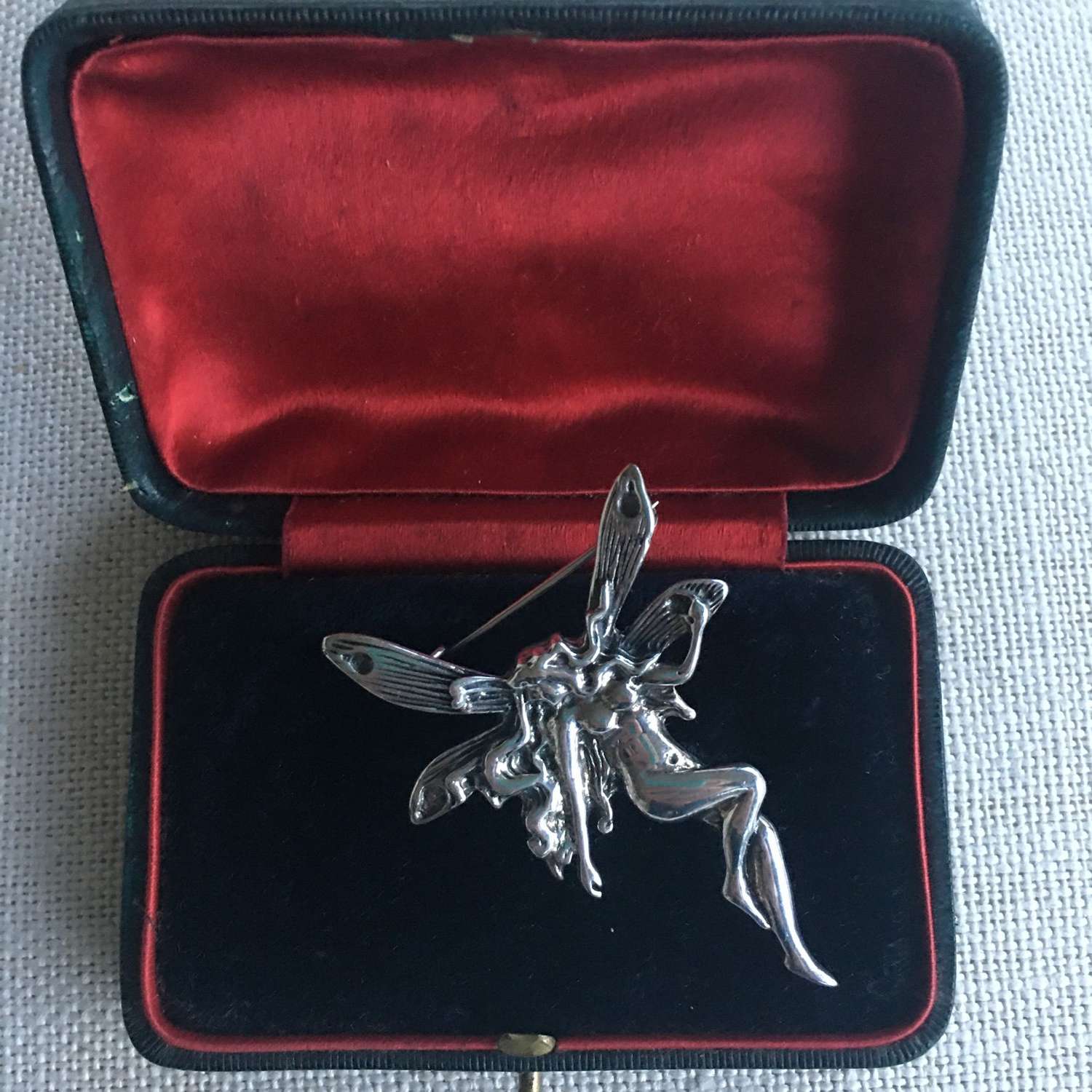 Vintage Sterling silver fairy brooch pendant