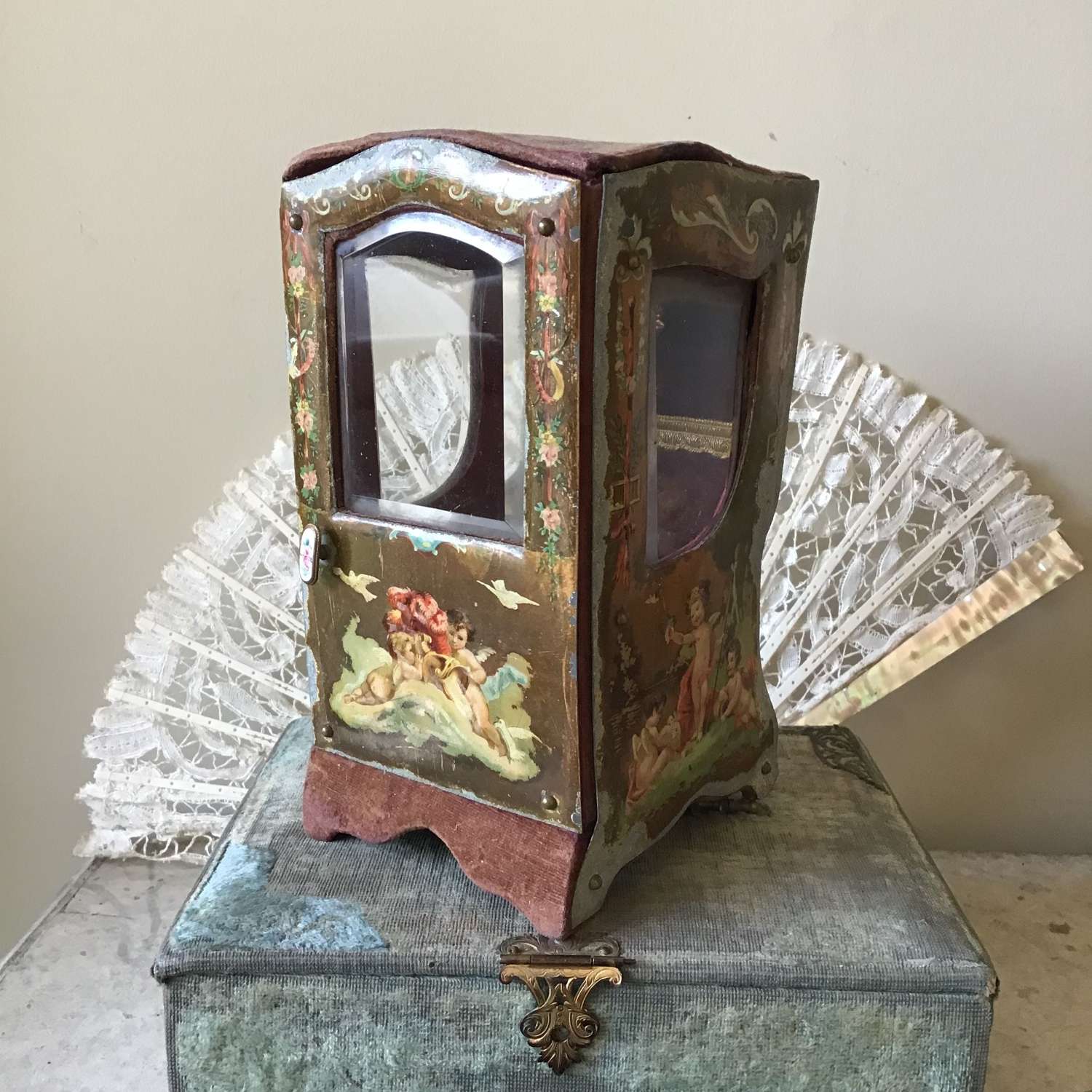 19th century antique watch case in the form of a sedan chair