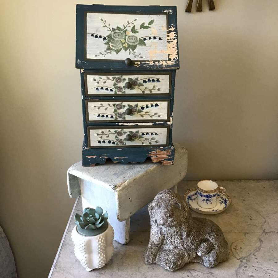 Vintage painted miniature chest of drawers