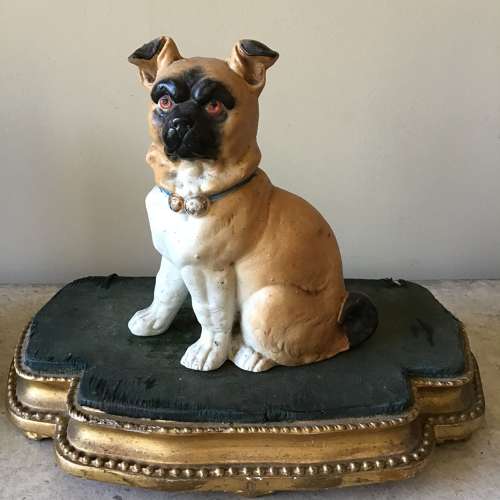 Victorian bisque pug ornament