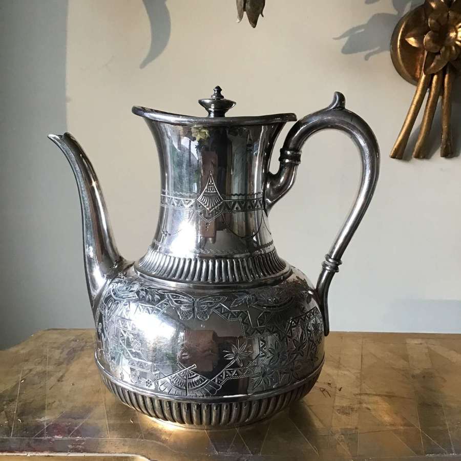 Fenton Bros antique silver coffee pot/jug