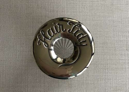 Victorian hobnail glass and silver plate hair tidy